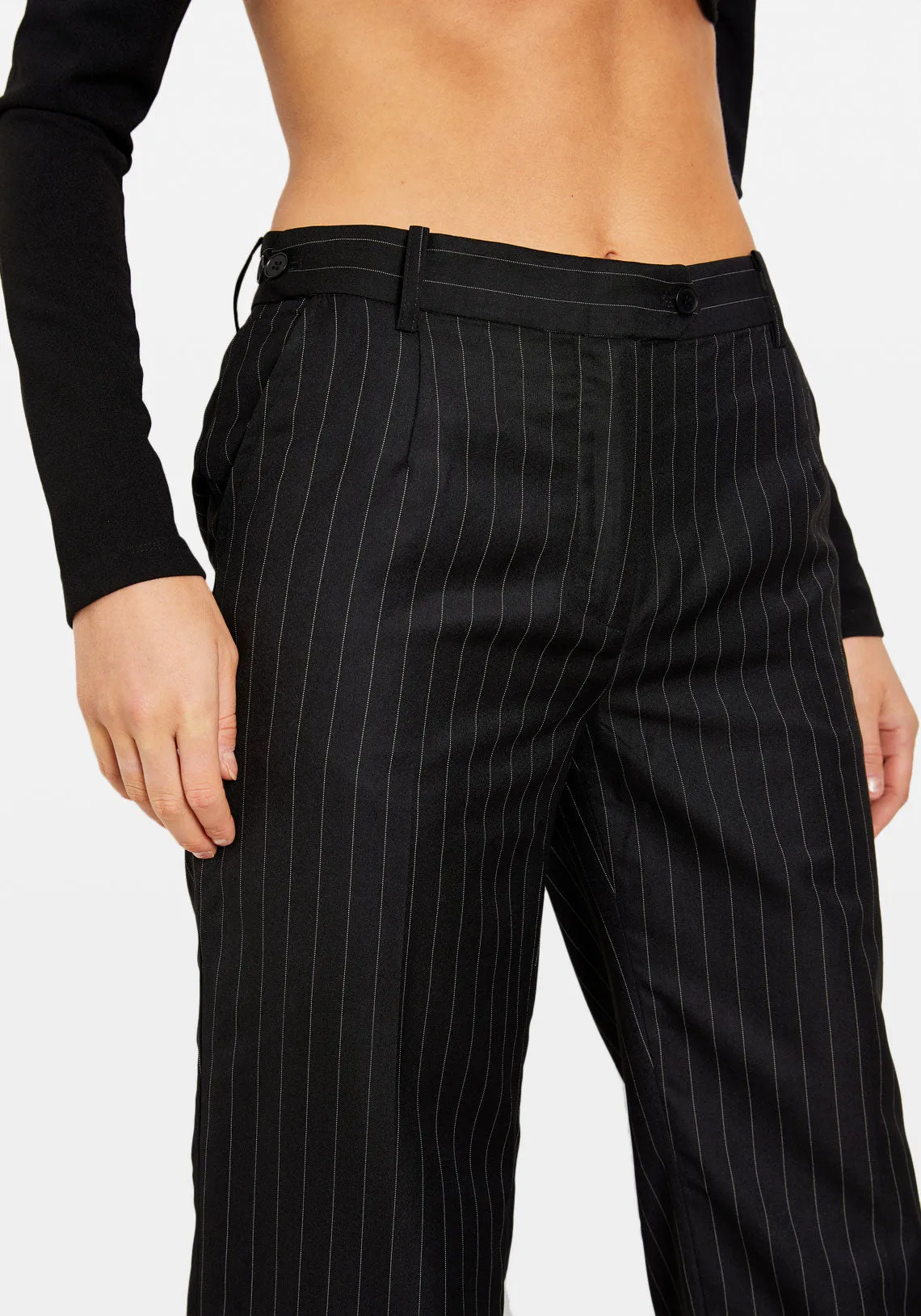 002 TROUSER BLACK PINSTRIPE