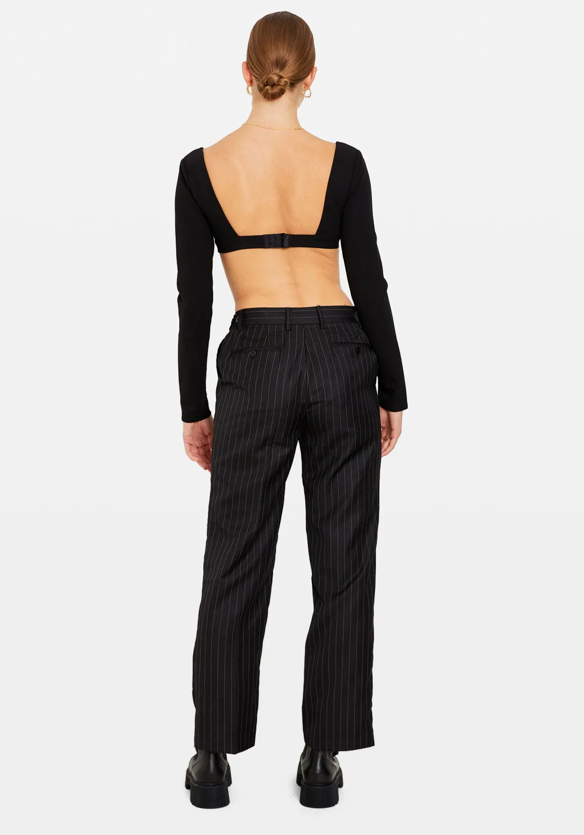 002 TROUSER BLACK PINSTRIPE