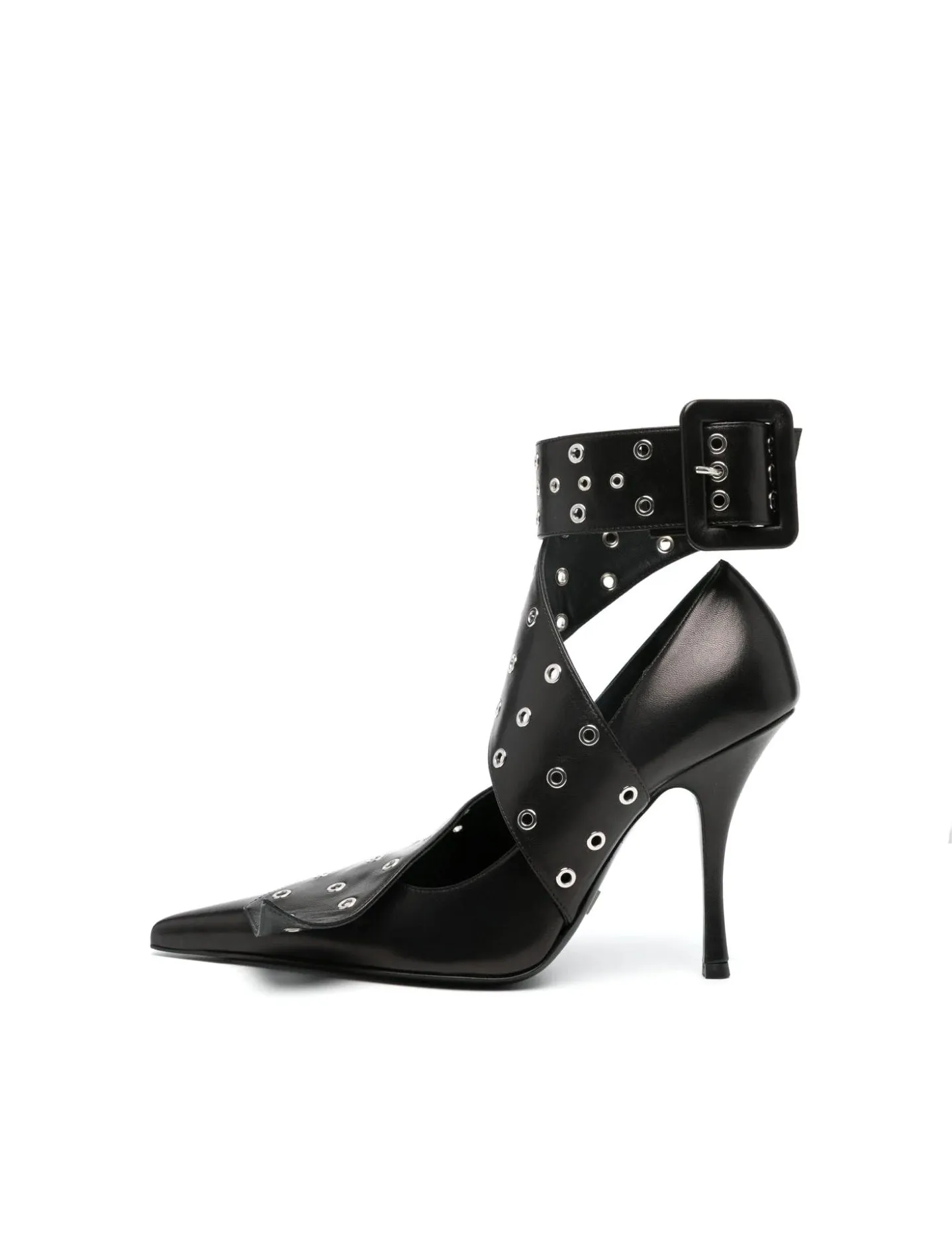 ALL-IN Embellished Belt Leather Heels