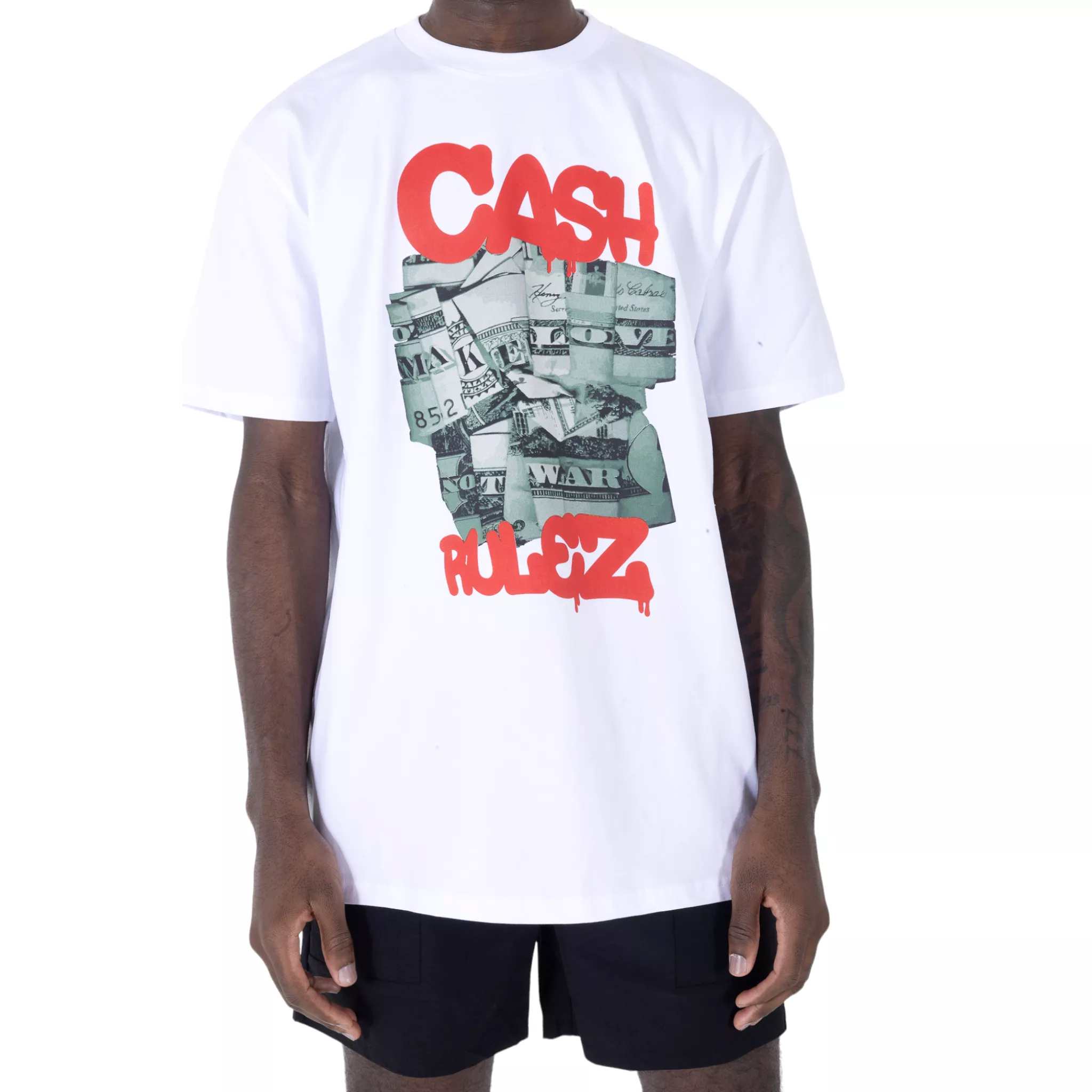 CASH RULEZ T-shirt  WHITE