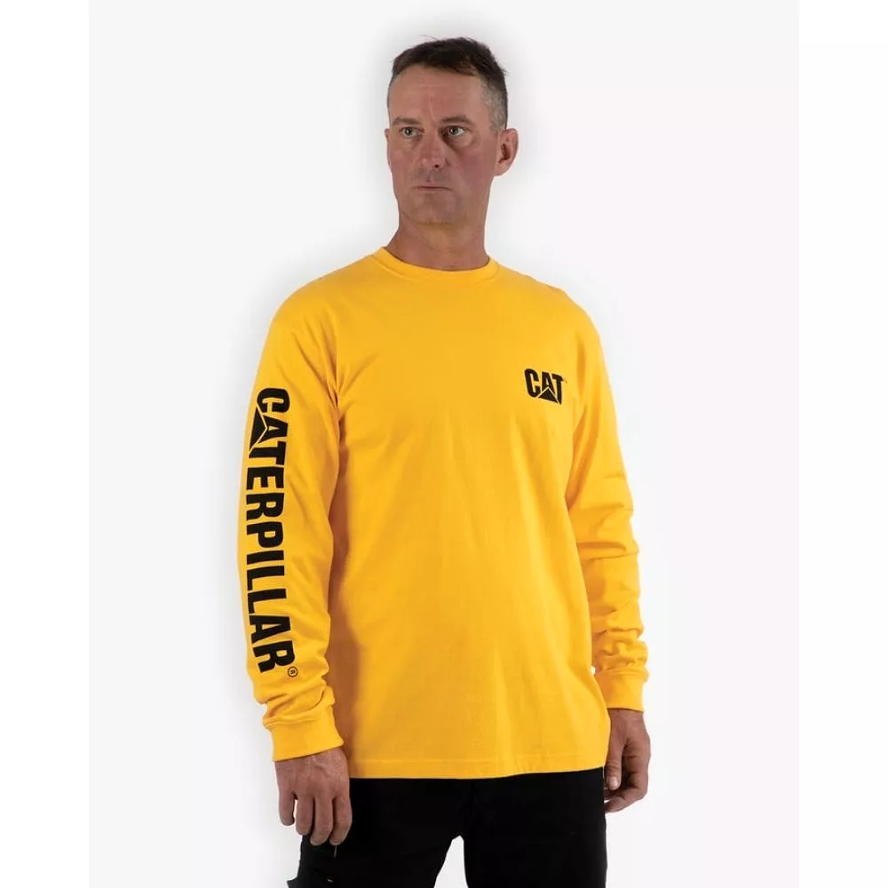 CAT Trademark Banner Long Sleeve Work Shirt - Yellow 1510034