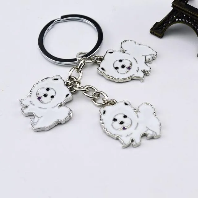 Classic Fashion Accessories for Men Chow Dog Metal Keychain