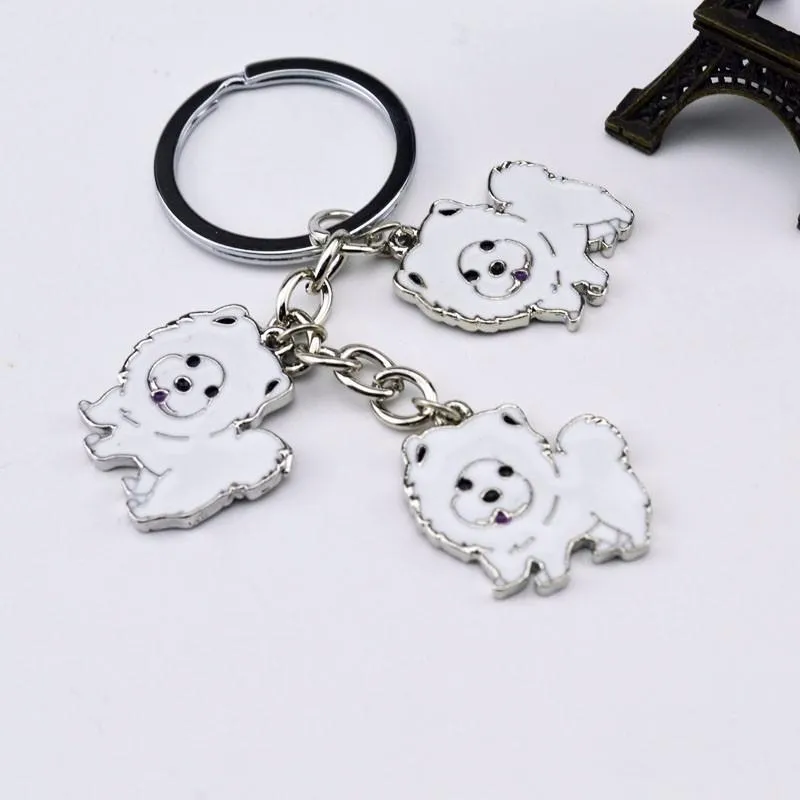 Classic Fashion Accessories for Men Chow Dog Metal Keychain