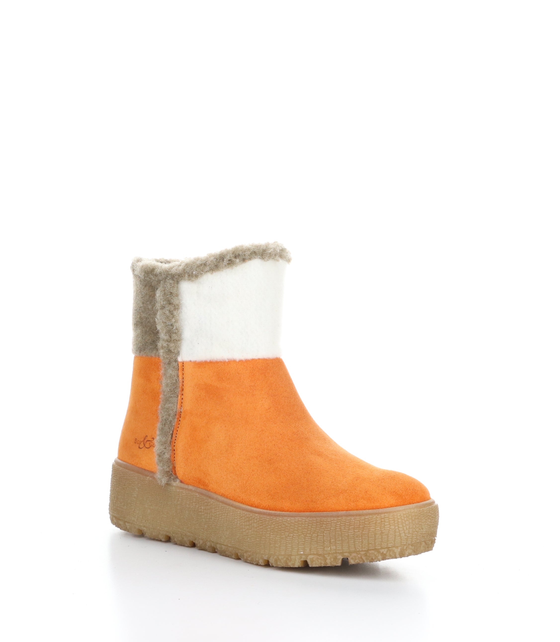 INTER ORANGE/CREAM/TAUPE Round Toe Boots