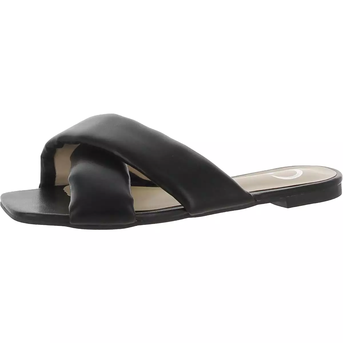 Journee Collection Womens Faux Leather Slip-on Slide Sandals