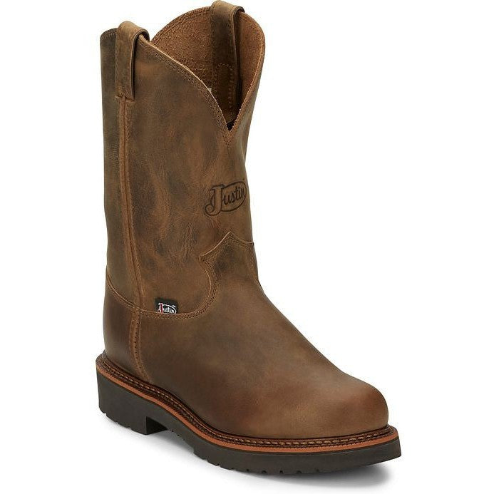 Justin Men's Blueprint 8 USA Western Work Boot -Tan- 4440