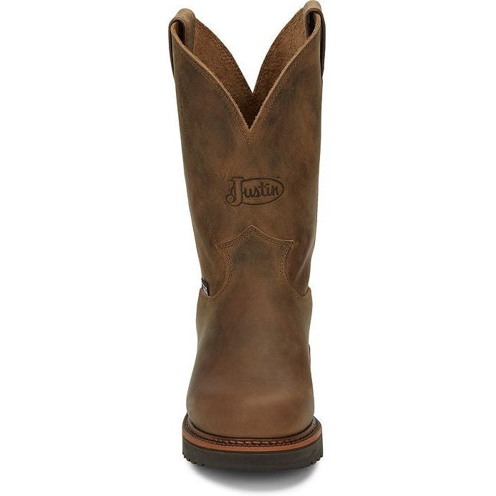 Justin Men's Blueprint 8 USA Western Work Boot -Tan- 4440