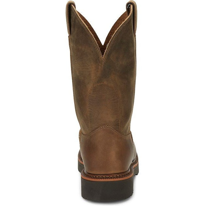 Justin Men's Blueprint 8 USA Western Work Boot -Tan- 4440