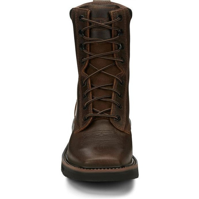 Justin Men's Pulley 8 Lace Western Work Boot -Brown- SE681