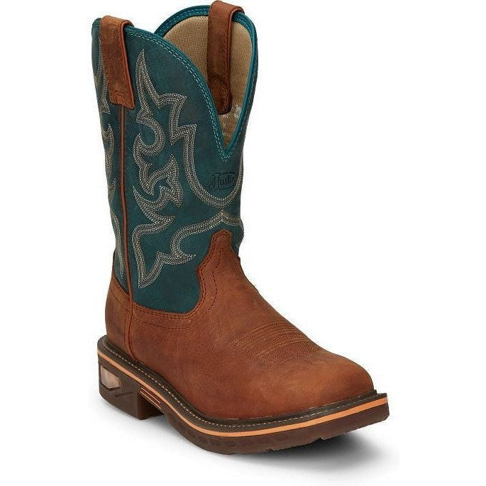 Justin Men's Resistor 11 Nano CT Western Work Boot -Blue - CR4010