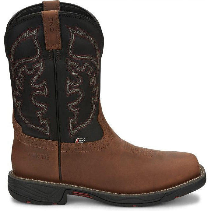 Justin Men's Rush 11 Comp Toe Western Work Boot -Tan- WK4337