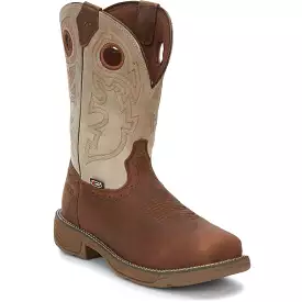 Justin Men's Rush 11 Comp Toe Western Work Boot -Tan- WK4338