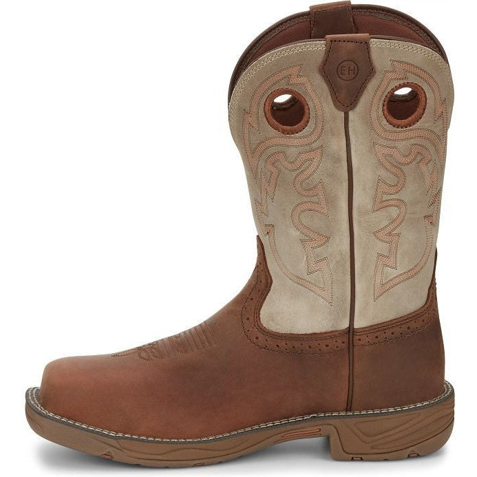 Justin Men's Rush 11 Comp Toe Western Work Boot -Tan- WK4338