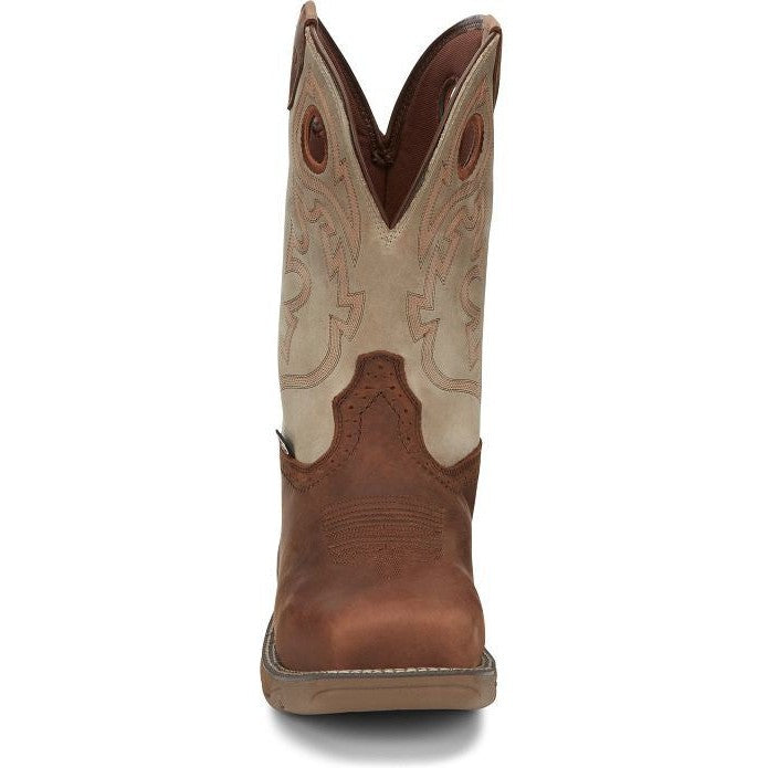 Justin Men's Rush 11 Comp Toe Western Work Boot -Tan- WK4338