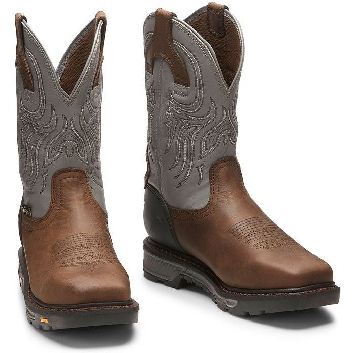 Justin Men's Tanker 11 Steel Toe Western Work Boot -Brown- WK2102