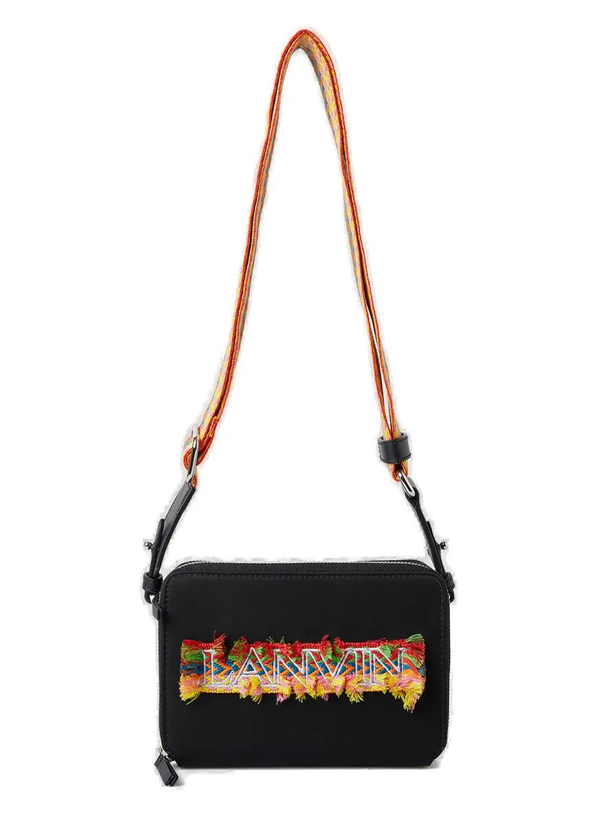 Lanvin Curb Logo Embroidered Shoulder Bag