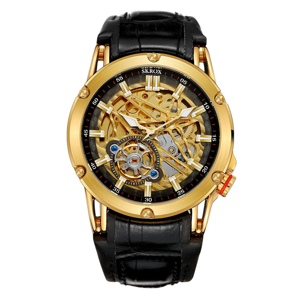 Luminous Punk Skeleton Tourbillon Mechanical Wristwatches for Men