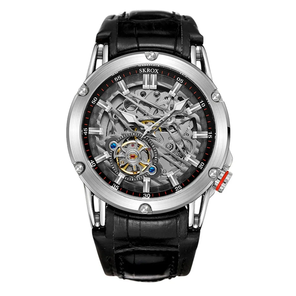 Luminous Punk Skeleton Tourbillon Mechanical Wristwatches for Men