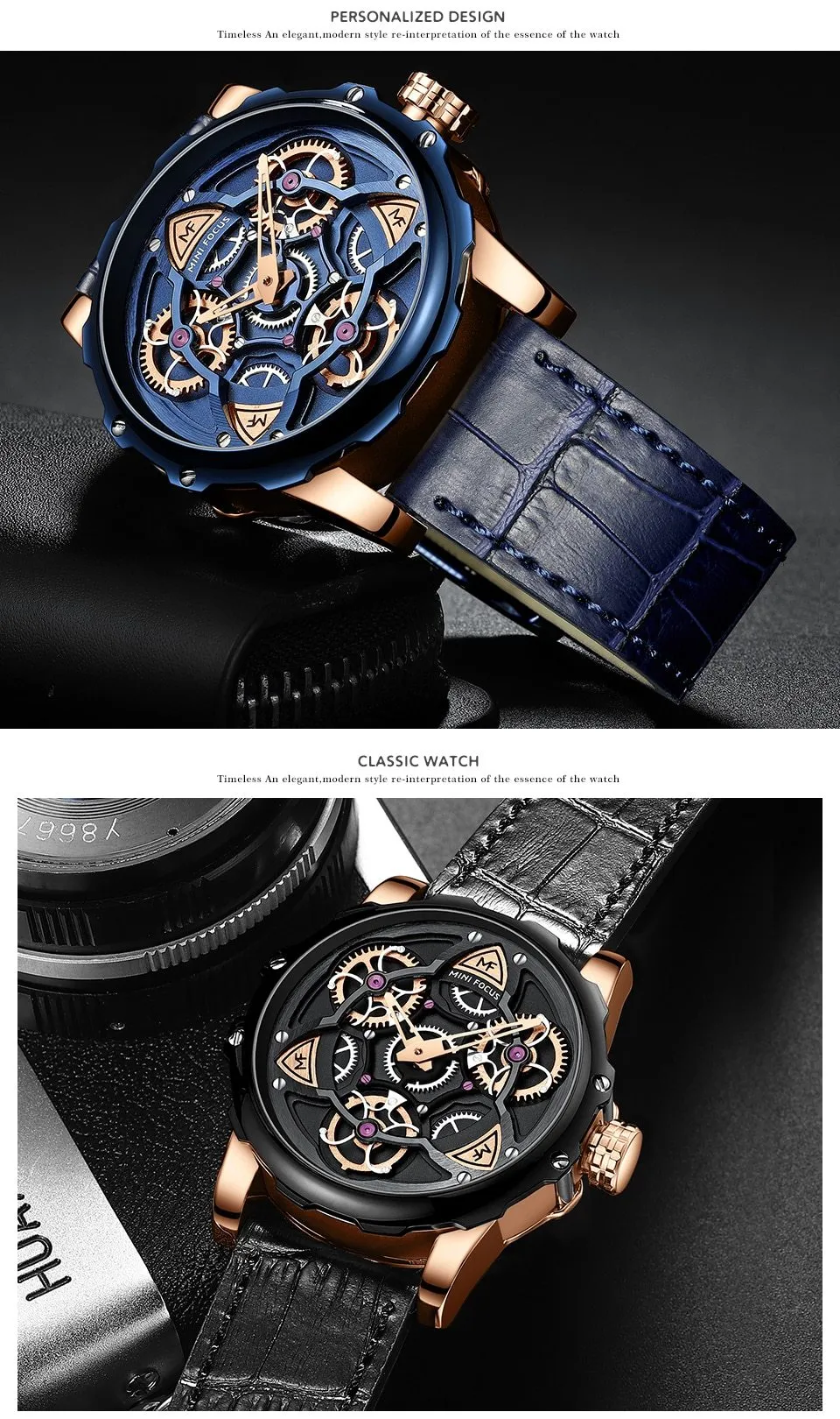 Luxury Casual Sports Military Quartz Skeleton Watches for Men