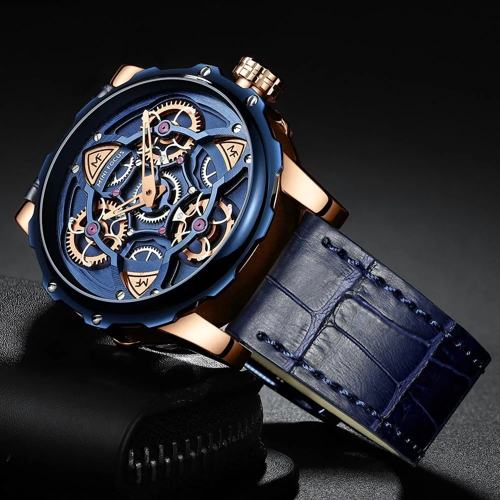 Luxury Casual Sports Military Quartz Skeleton Watches for Men