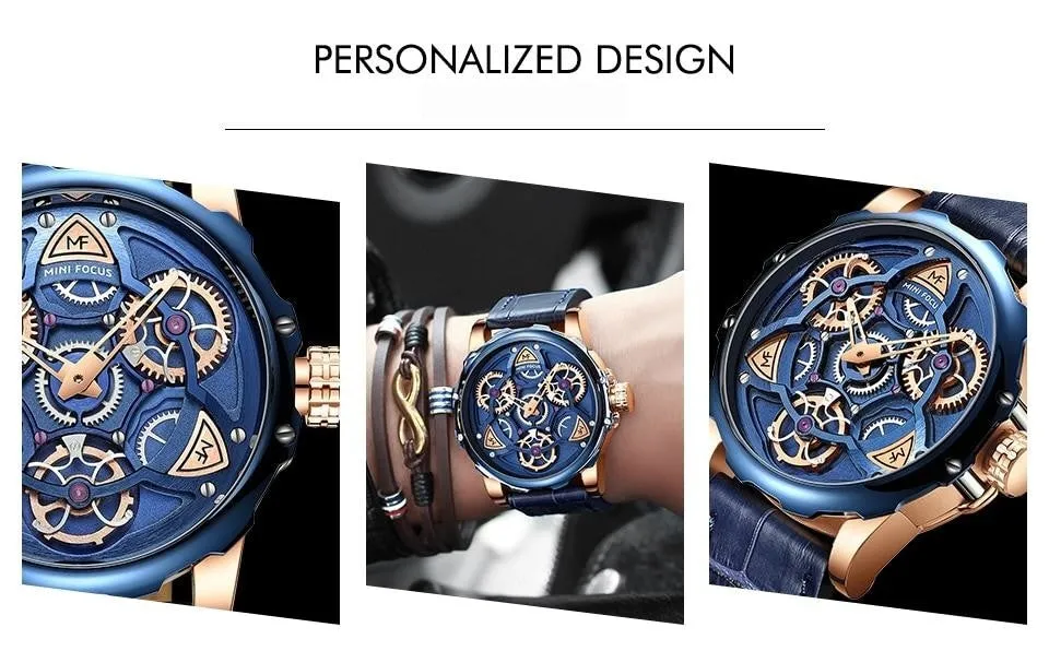 Luxury Casual Sports Military Quartz Skeleton Watches for Men