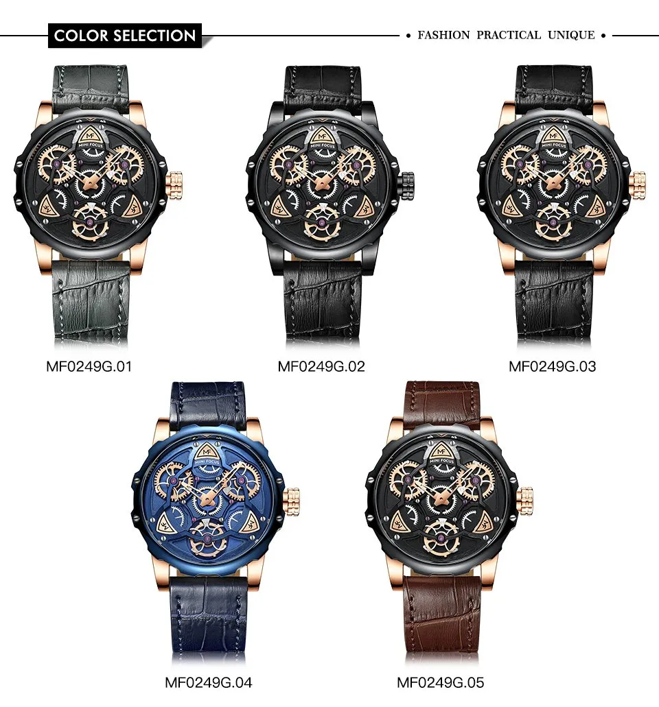 Luxury Casual Sports Military Quartz Skeleton Watches for Men