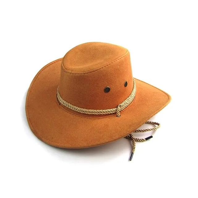 Men 3 Colors Large Brim Cowboy Hats for Summer Outdoor