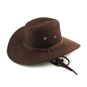 Men 3 Colors Large Brim Cowboy Hats for Summer Outdoor