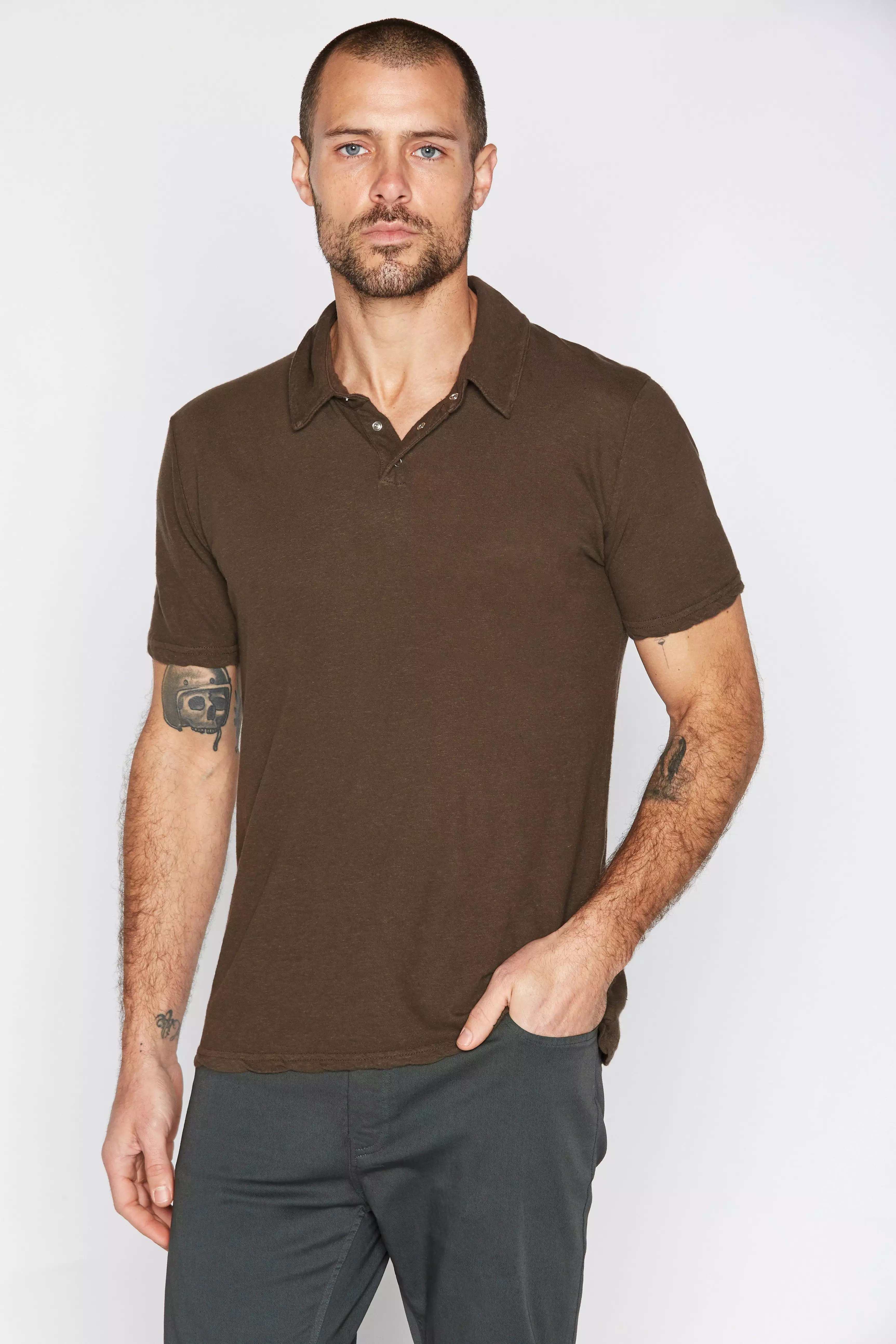 Men's Cotton Linen Polo Shirt