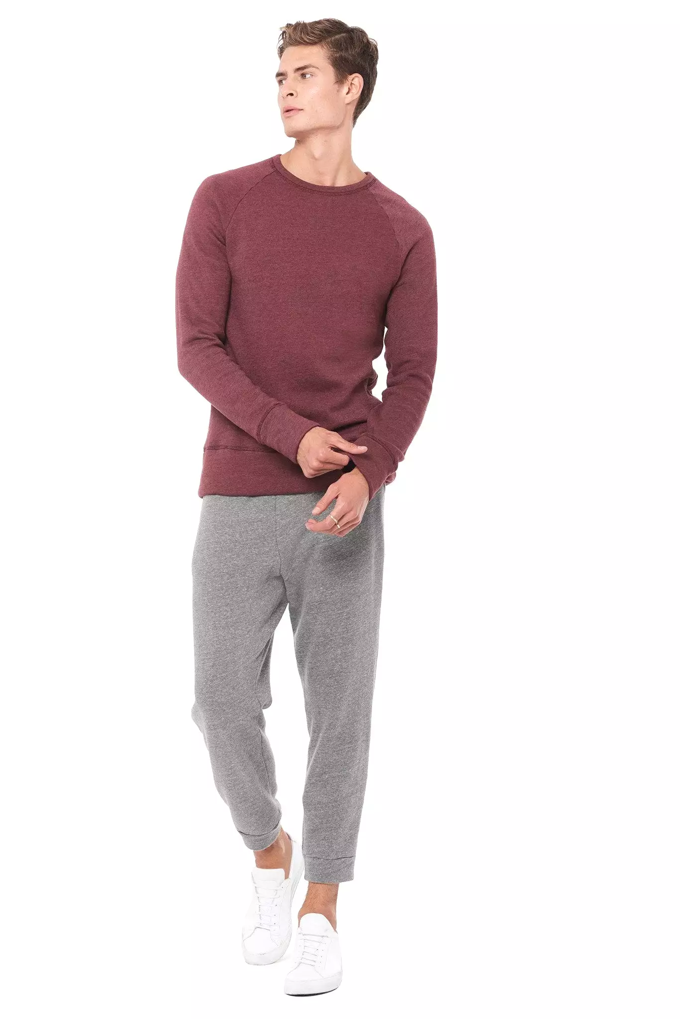 Men's French Terry Relaxed Fit Crew Neck Sweatshirt