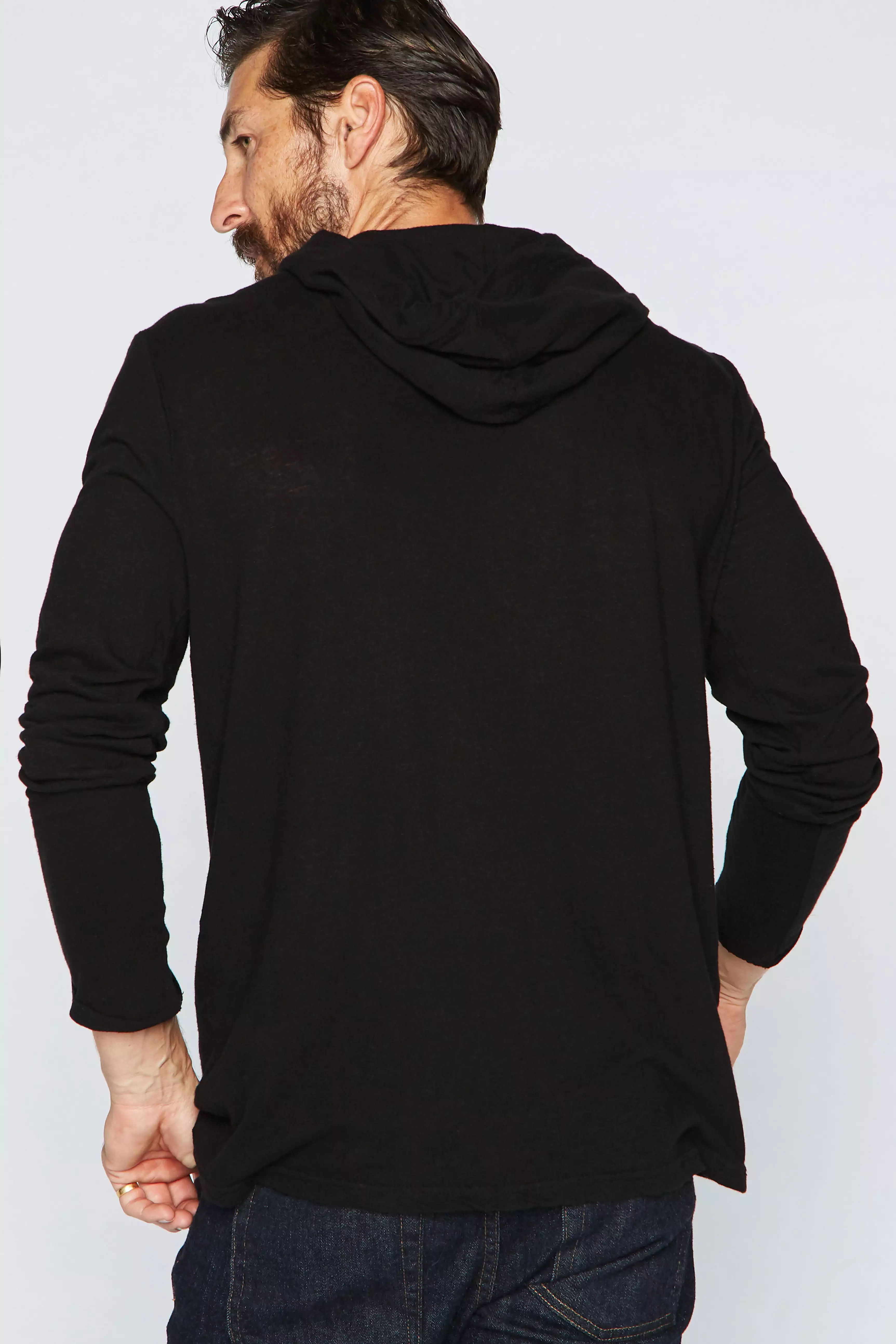 Men's Linen Blend Long Sleeve Hoodie