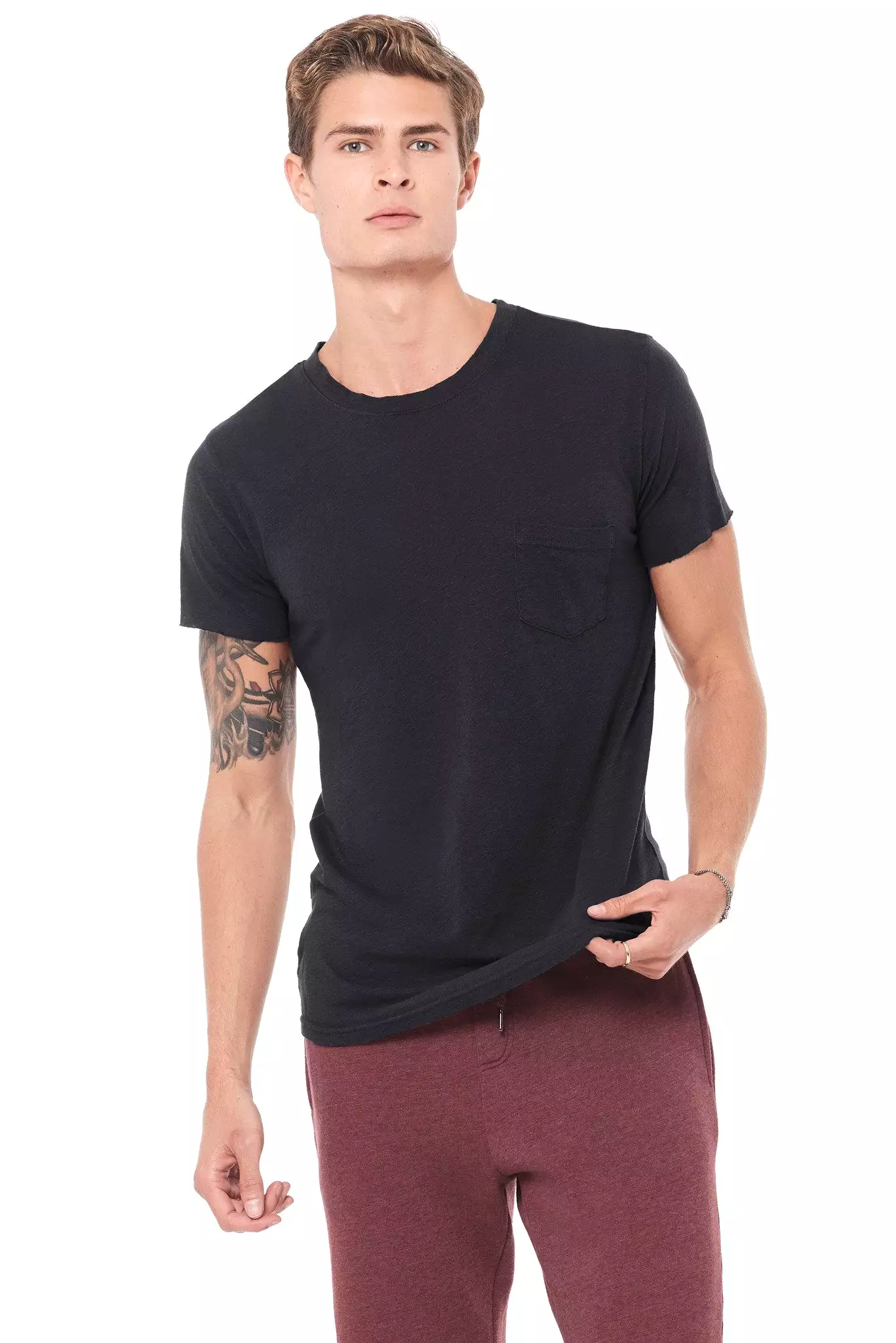 Men's Linen Blend Pocket Tee