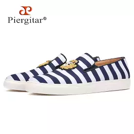 Mixed colors striped canvas men sneakers loafers