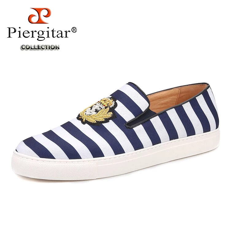 Mixed colors striped canvas men sneakers loafers