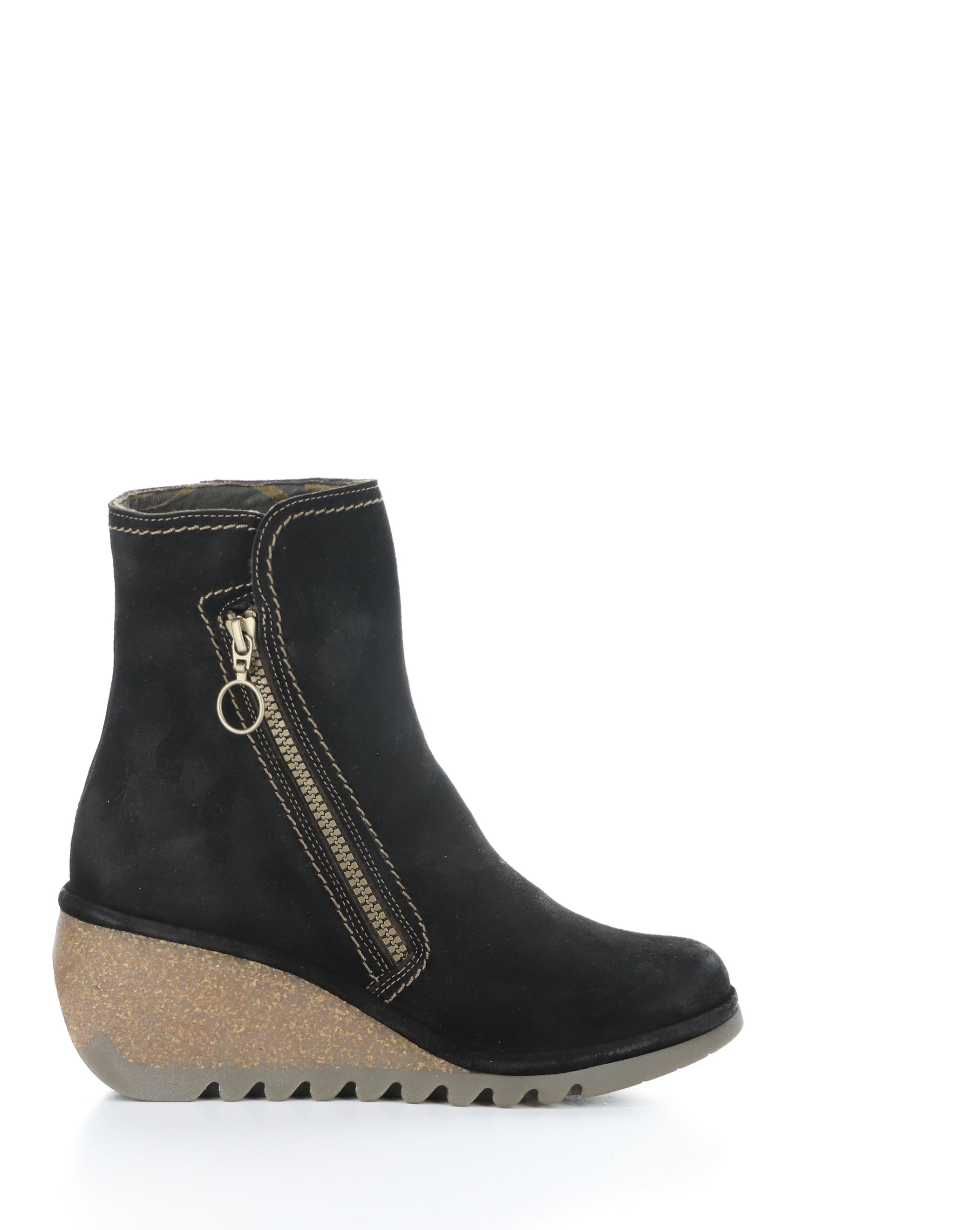 NELA407FLY 005 BLACK Round Toe Boots