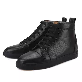 OneDrop Handmade Animal Embossing Leather Men Boots Sporty Sneakers Black Outsole