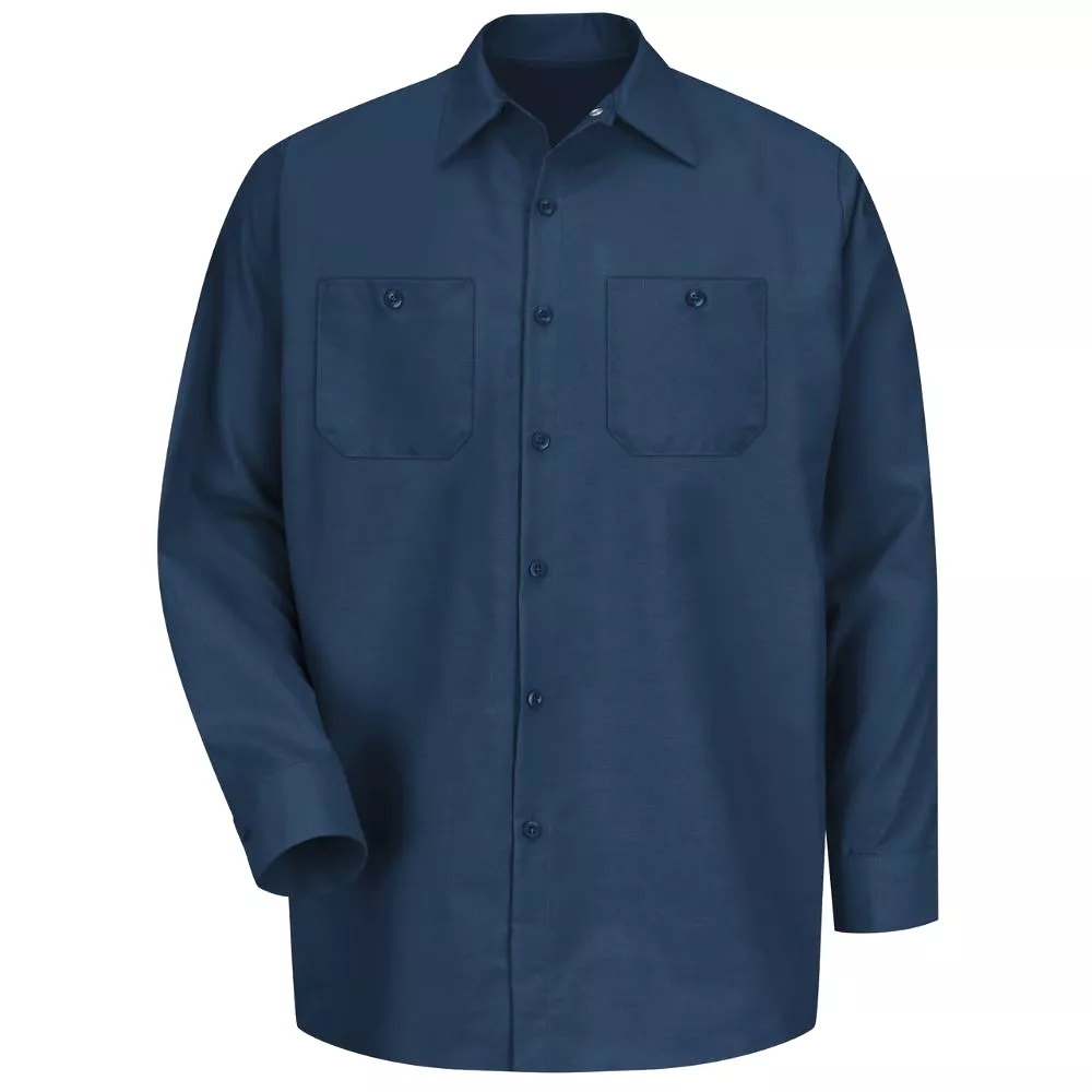 Red Kap Men's Long Sleeve Industrial Work Shirt - Navy