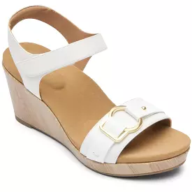 Rockport Womens Briah II Leather Ankle Wedge Sandals