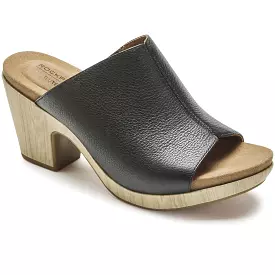 Rockport Womens Vivianne Leather Slip On Slide Sandals