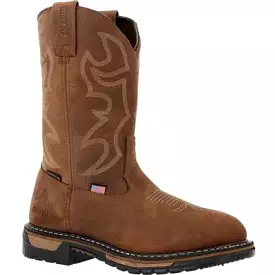 Rocky Men's Original Ride 11 Steel Toe WP Western Work Boot -Brown- RKW0419