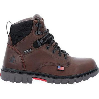 Rocky Men's Worksmart USA 6 WP Slip Resist Work Boot -Brown- RKK0452