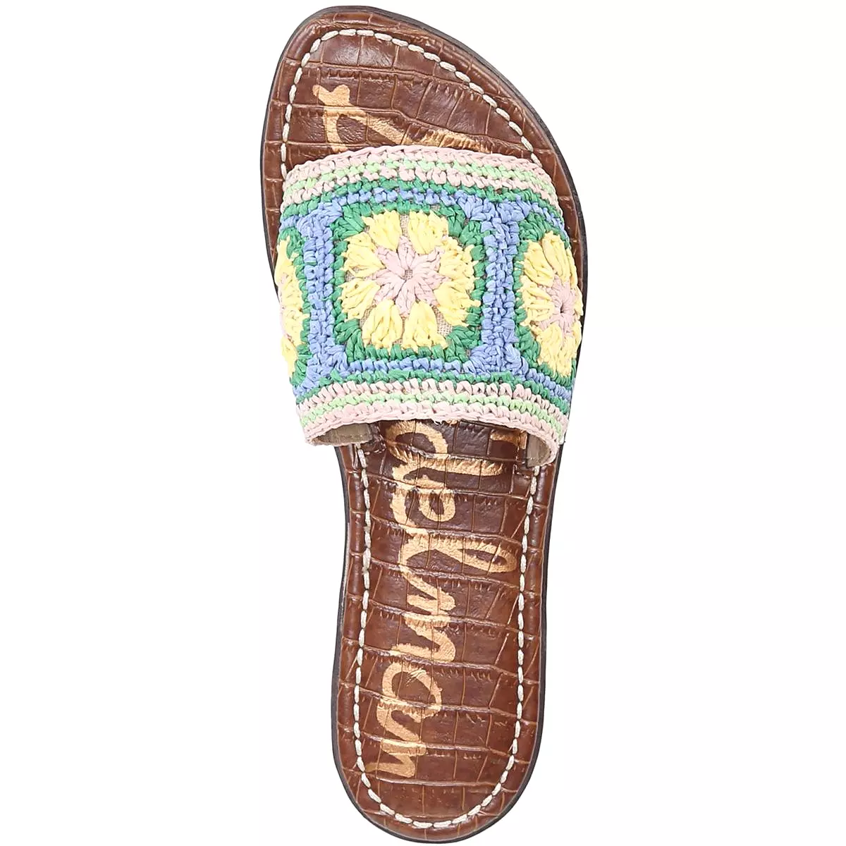 Sam Edelman Womens Gracey Leather Crochet Slide Sandals