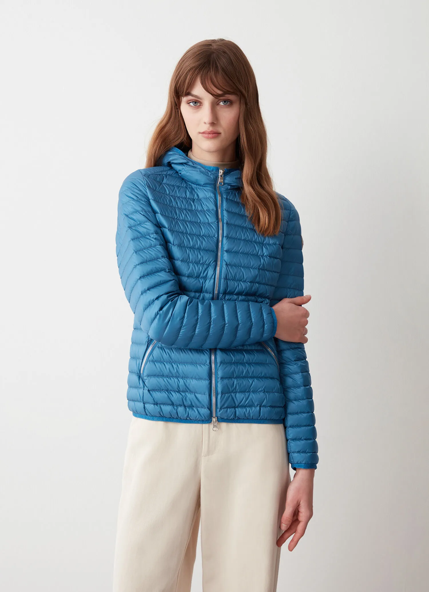 Sporty hooded downjacket-