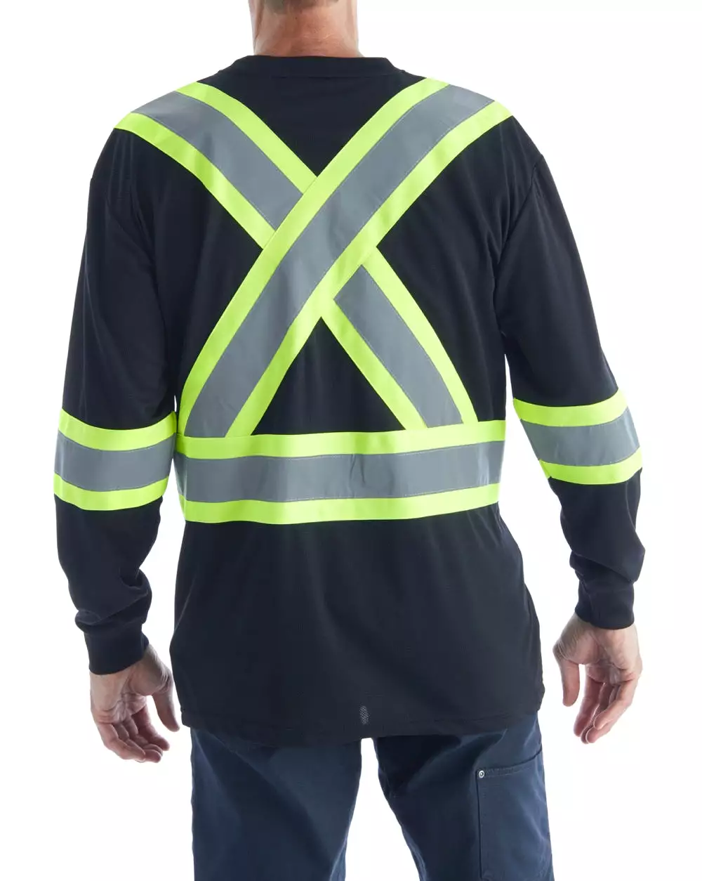 Terra Hi-Vis Long Sleeve Work Shirt  116525BK - Black