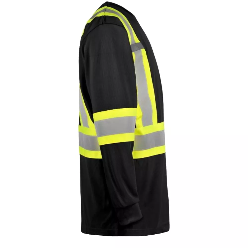 Terra Hi-Vis Long Sleeve Work Shirt  116525BK - Black