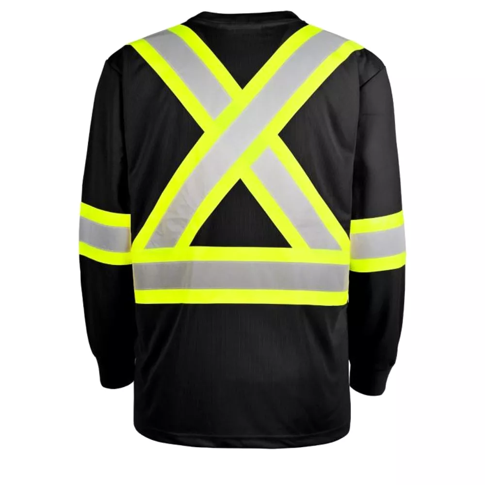 Terra Hi-Vis Long Sleeve Work Shirt  116525BK - Black