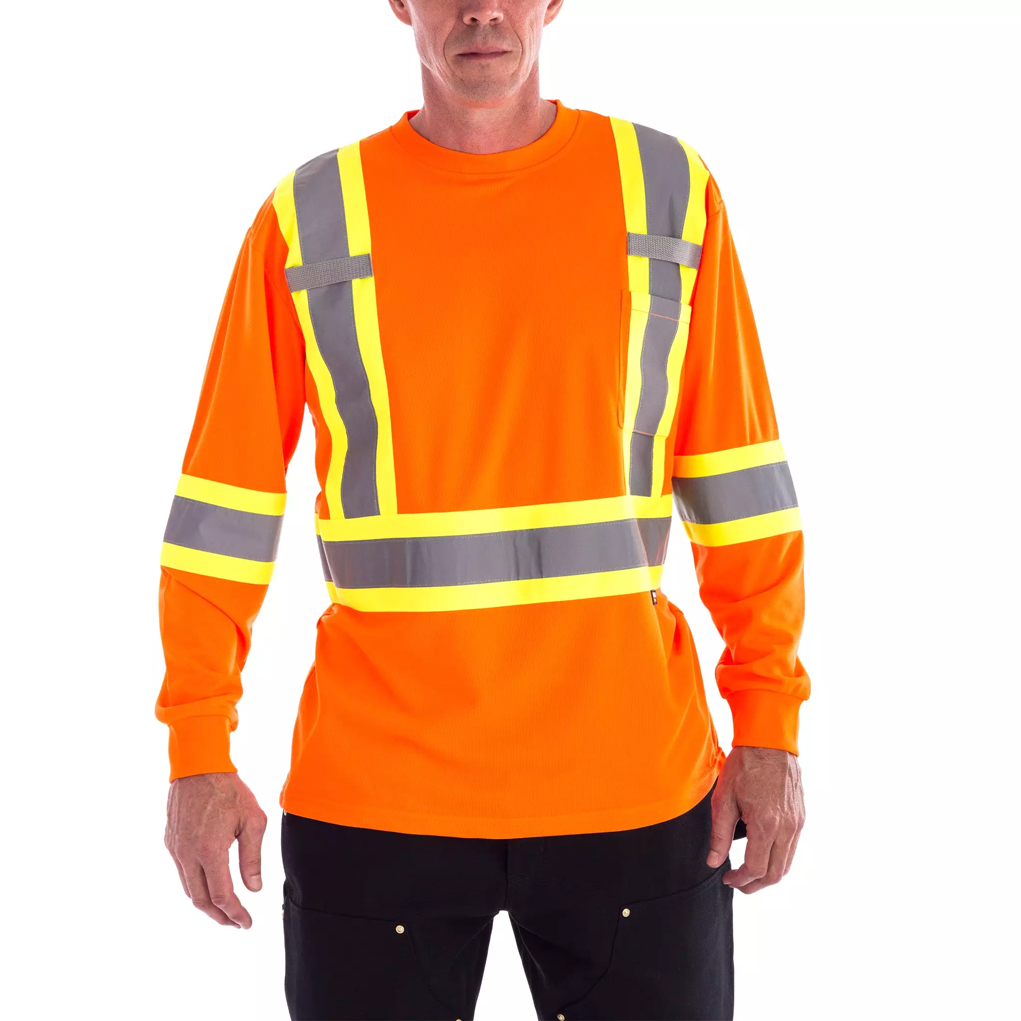 Terra Hi-Vis Long Sleeve Work Shirt 116525or - Orange