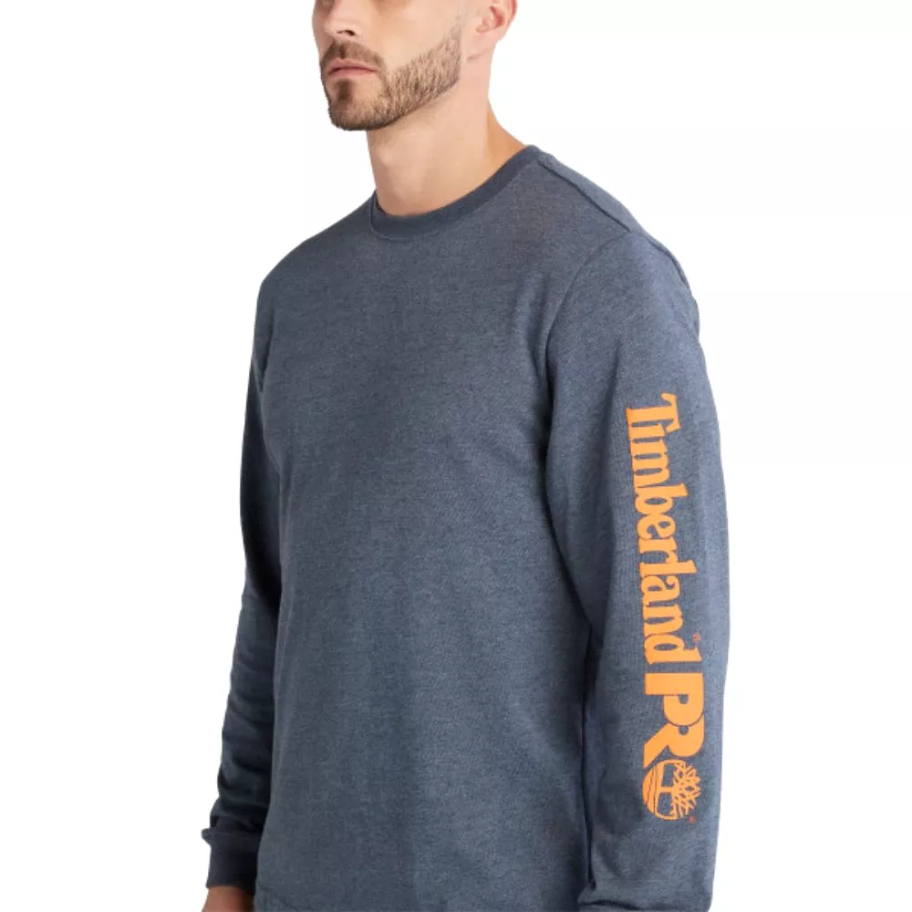 Timberland PRO Men's Core Logo Long-Sleeve T-Shirt - Blue Heather