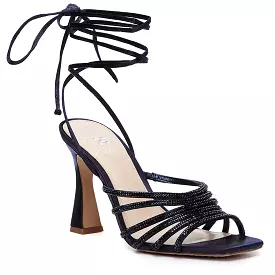 Vince Camuto Womens Rebitin Satin Rhinestone Strappy Sandals